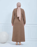 Büyük Beden Kışlık Ferace Vizon | K2085223