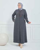 Büyük Beden Kışlık Ferace Gri | K2085224