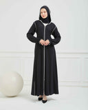 Kapşonlu ve Biyeli Ferace Siyah | 20951