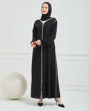 Kapşonlu ve Biyeli Ferace Siyah | 20951