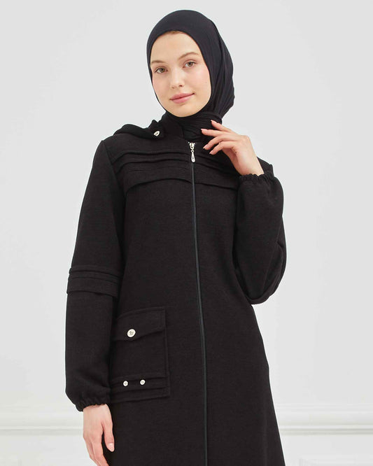 Kışlık Ferace Siyah | K20991