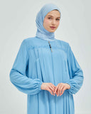Nakışlı Pileli Ferace Bebe Mavisi | 210531