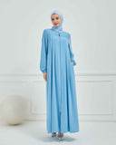 Nakışlı Pileli Ferace Bebe Mavisi | 210531