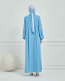 Nakışlı Pileli Ferace Bebe Mavisi | 210531