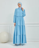 Kat Detaylı Bol Kesim Ferace Bebe Mavisi| 206831