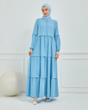 Kat Detaylı Bol Kesim Ferace Bebe Mavisi| 206831