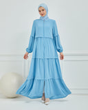 Kat Detaylı Bol Kesim Ferace Bebe Mavisi| 206831