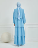 Kat Detaylı Bol Kesim Ferace Bebe Mavisi| 206831