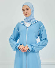 Kapşonlu ve Biyeli Ferace Bebe Mavisi | 2095-31