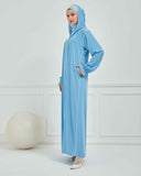 Kapşonlu ve Biyeli Ferace Bebe Mavisi | 209531