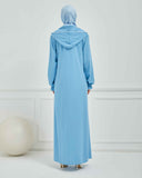 Kapşonlu ve Biyeli Ferace Bebe Mavisi | 209531