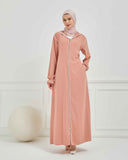 Kapşonlu ve Biyeli Ferace Pembe | 20953