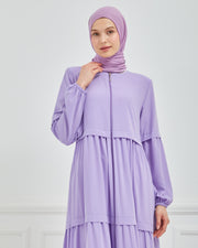 Kat Detaylı Bol Kesim Ferace Lila | 2068-39