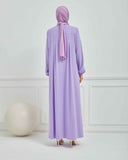 Nakışlı Pileli Ferace Lila | 210539