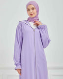 Kapşonlu ve Biyeli Ferace Lila | 209539