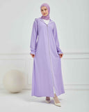 Kapşonlu ve Biyeli Ferace Lila | 209539