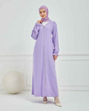 Kapşonlu ve Biyeli Ferace Lila | 209539