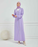 Kapşonlu ve Biyeli Ferace Lila | 209539