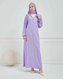 Kapşonlu ve Biyeli Ferace Lila | 209539