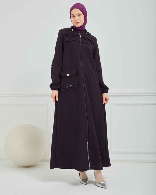 Kışlık Ferace Mürdüm | K20998