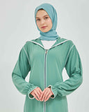 Kapşonlu ve Biyeli Ferace Su Yeşili | 209515