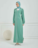 Kapşonlu ve Biyeli Ferace Su Yeşili | 209515