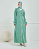 Kapşonlu ve Biyeli Ferace Su Yeşili | 209515