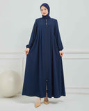 Nakışlı Pileli Ferace Lacivert | 2105-5