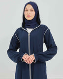 Kapşonlu ve Biyeli Ferace Lacivert | 20955