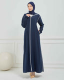 Kapşonlu ve Biyeli Ferace Lacivert | 20955