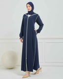 Kapşonlu ve Biyeli Ferace Lacivert | 20955