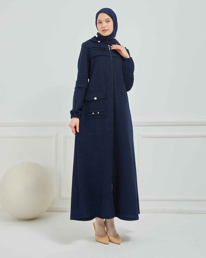 Kışlık Ferace Lacivert | K20995