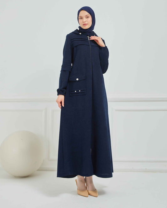 Kışlık Ferace Lacivert | K20995