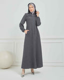 Kışlık Ferace Gri | K210324