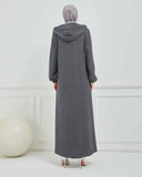 Kışlık Ferace Gri | K210324