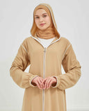 Kapşonlu ve Biyeli Ferace Vizon | 209523