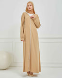 Kapşonlu ve Biyeli Ferace Vizon | 209523