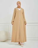 Kapşonlu ve Biyeli Ferace Vizon | 209523