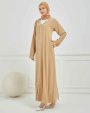 Kapşonlu ve Biyeli Ferace Vizon | 209523