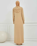 Kapşonlu ve Biyeli Ferace Vizon | 209523