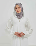 Kapşonlu ve Biyeli Ferace Beyaz | 20952