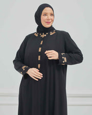 abaya vert avec  broderie grande taille | 2002-2-9
