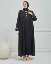 abaya vert avec  broderie grande taille | 2002-2-9