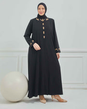 abaya vert avec  broderie grande taille | 2002-2-9