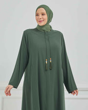 abaya vert avec  broderie grande taille | 2002-2-9