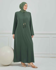 abaya vert avec  broderie grande taille | 2002-2-9