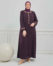 abaya vert avec  broderie grande taille | 2002-2-9