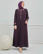 abaya vert avec  broderie grande taille | 2002-2-9