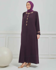abaya vert avec  broderie grande taille | 2002-2-9
