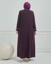 abaya vert avec  broderie grande taille | 2002-2-9